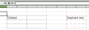 Dotted borders in Calc