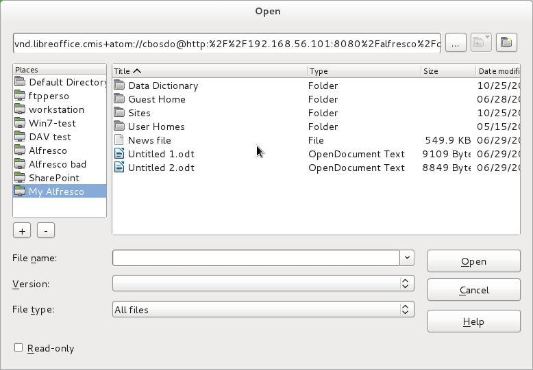 CMIS File Picker