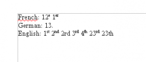 Screenshot of the new autocorrection for ordinal suffixes